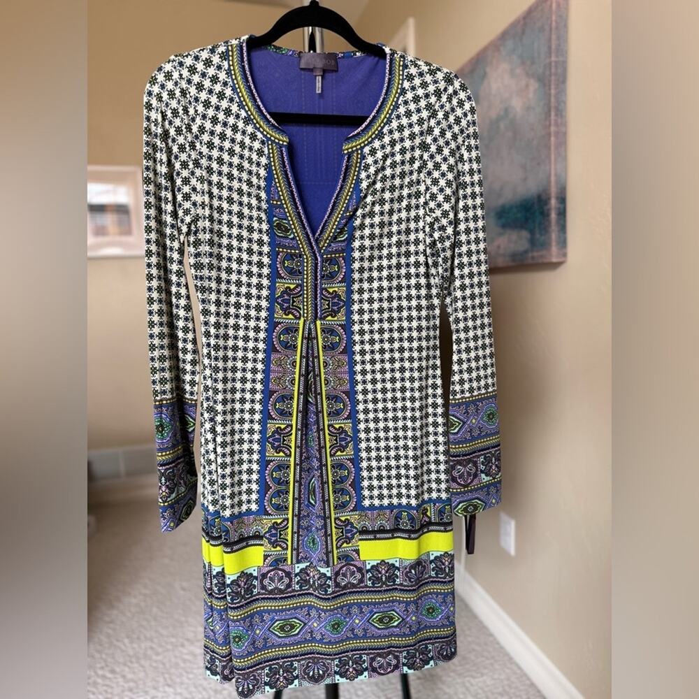 Hale Bob Jersey Shift Lined Women’s Dress Colorful size small purple